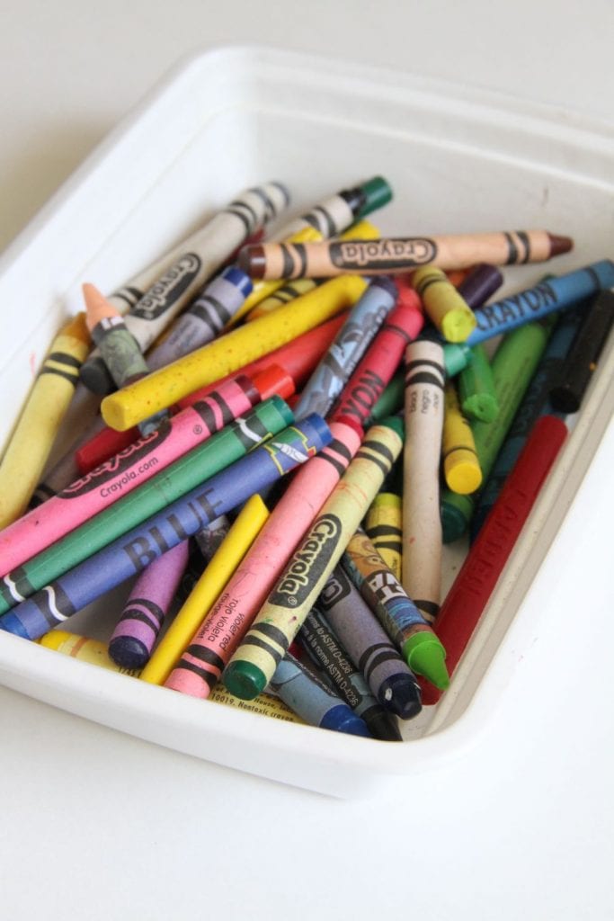 Crayon Storage -old takeout container