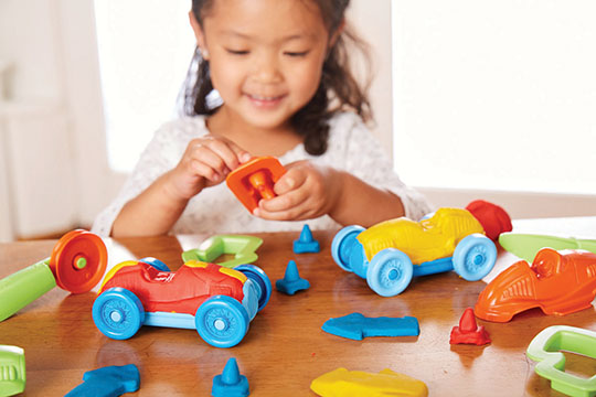 green toys race car maker dough set