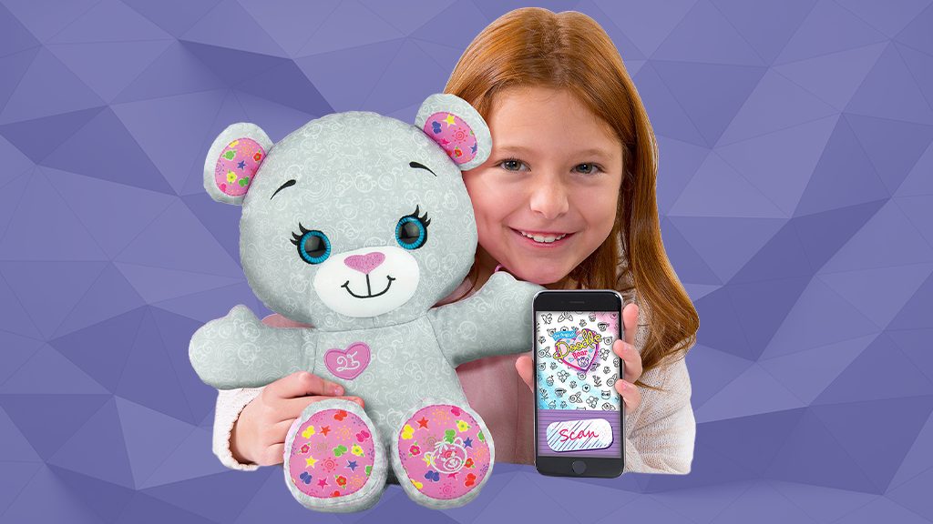 Doodle Bear 14 Plush Toy with 3 Washable Markers