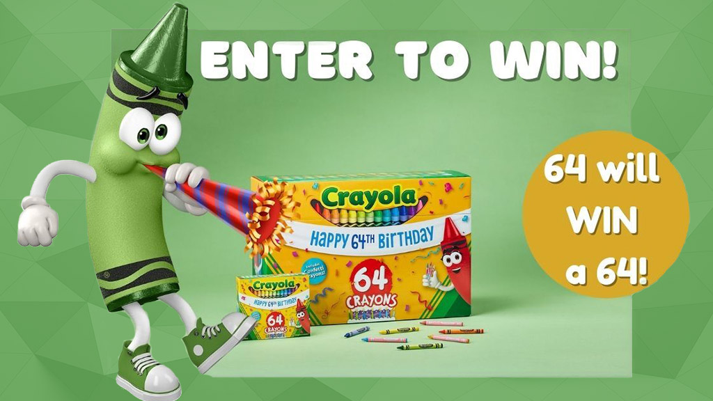 Crayola Crayons 64 Confetti Crayons & Collectors Tin Happy 64th