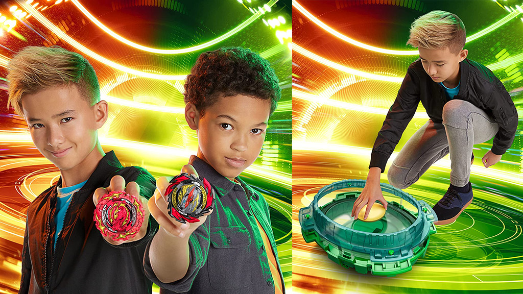 BEYBLADE Burst QuadDrive Cosmic Vector Battle Set - Battle Game Set with  Beystadium, 2 Battling Top Toys and 2 Launchers for Ages 8 and Up