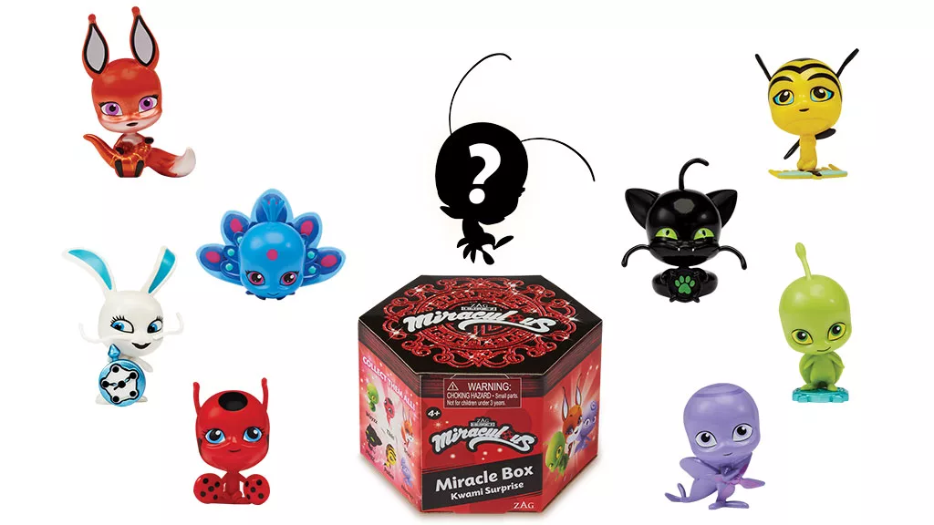 In Stock: Miraculous Ladybug Miracle Box Kwami Surprise- Chase Glitter  Figures!