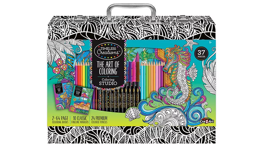 Cra-Z-Art Timeless Creations Multicolor Adult Coloring Drawing Set,  Beginner to Expert