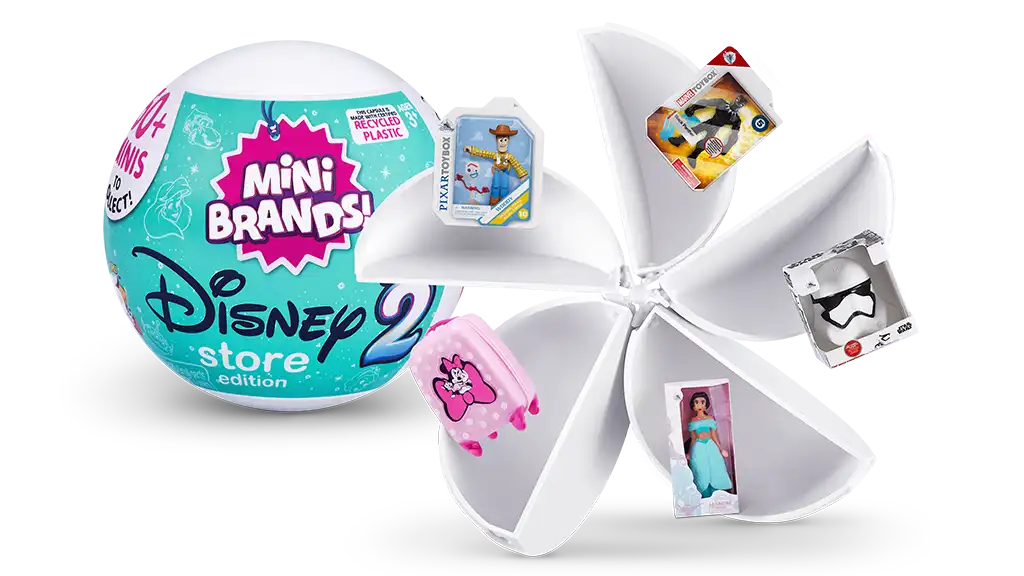 Mini Brands 5 Surprise Disney by ZURU (2 Pack)  Exclusive Disney  Store Edition, Mystery Capsule Real Miniature Brands Collectibles Toys for