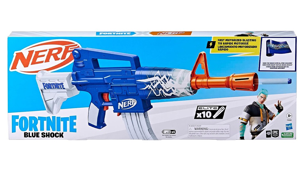 NERF FORTNITE BLUE SHOCK BLASTER - The Toy Insider