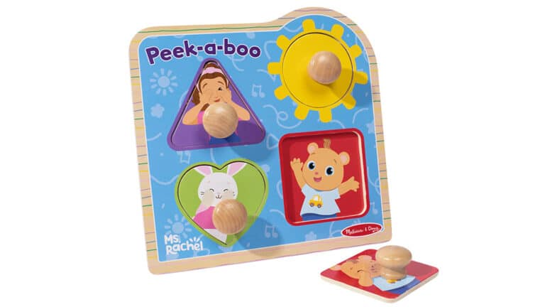 Ms. Rachel Wooden Peek-a-boo Jumbo Peg Puzzle 