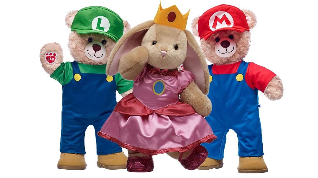 Mario, Luigi, and Princess Peach Plush Outfits