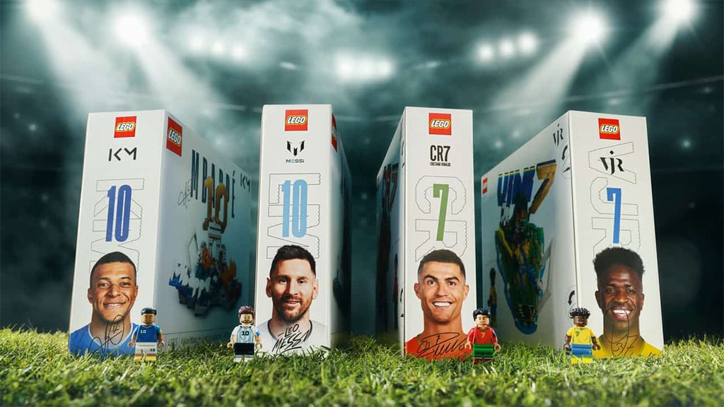 The Football Highlights sets encourage kids ages 10 and up to recreate iconic moments.