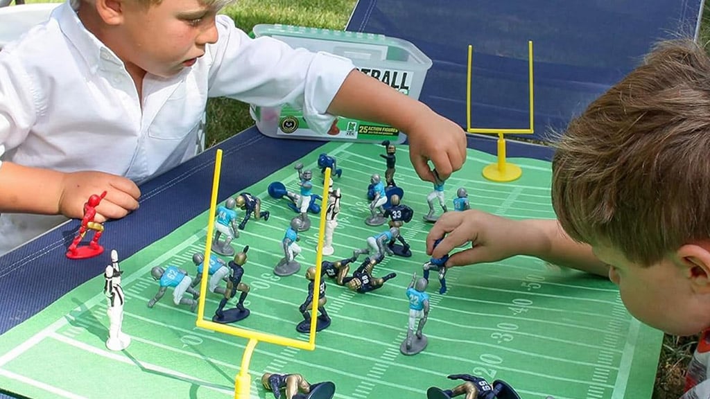 The felt football field from the Kaskey Kids Football Guys set