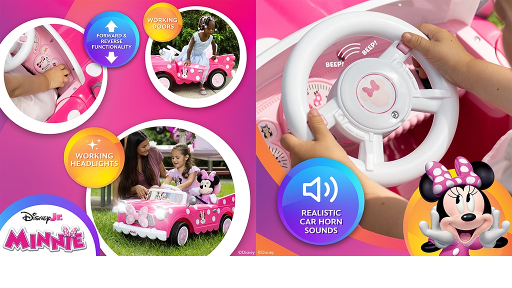 Features of the Minnie Mouse Roadster | Source: Dynacraft